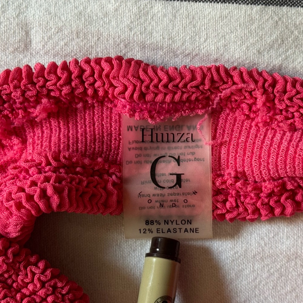 Hunza G Jean Bandeau Bikini Top Raspberry One Size - Picture 3 of 5